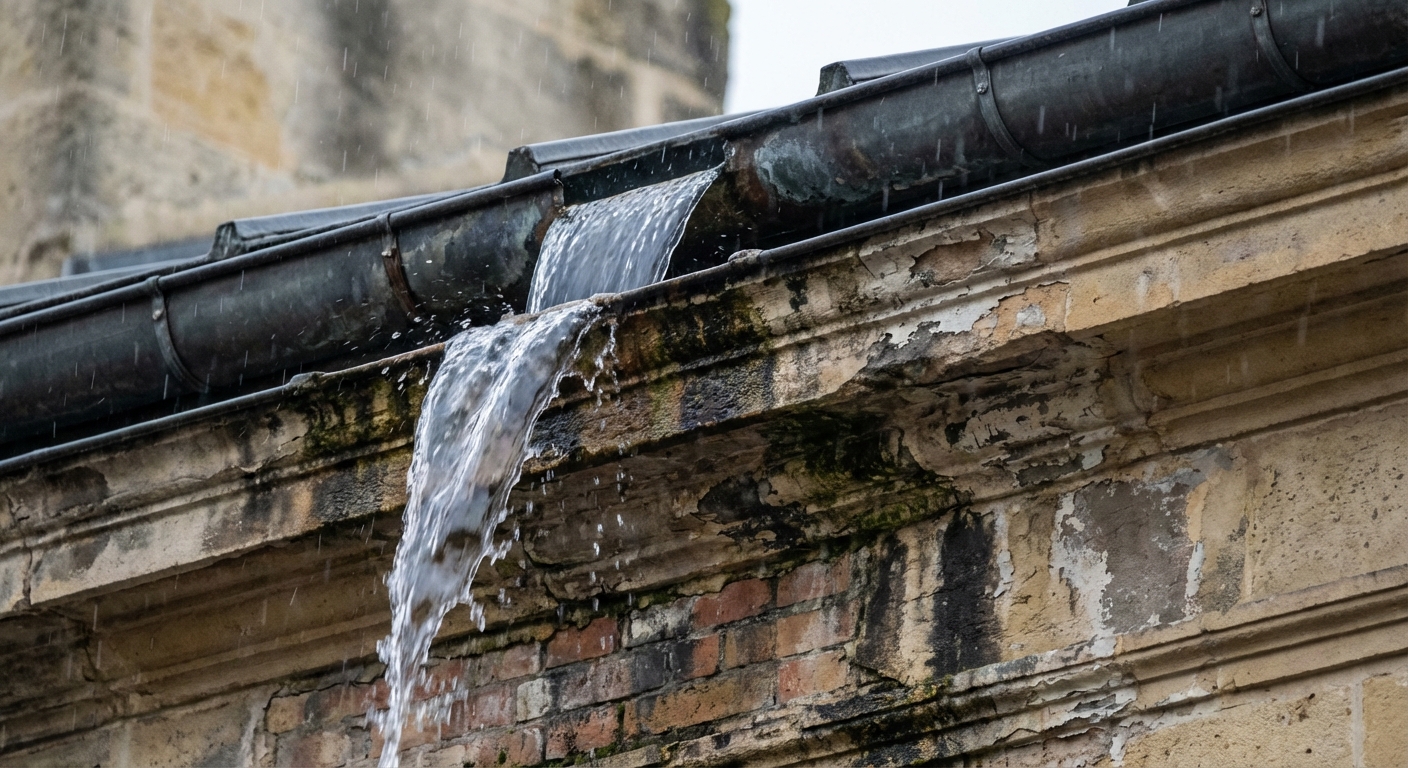 Débordement de chéneau causant des infiltrations