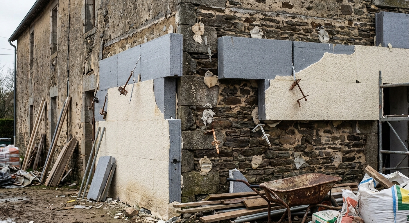 Décollement d'isolation thermique par l'extérieur