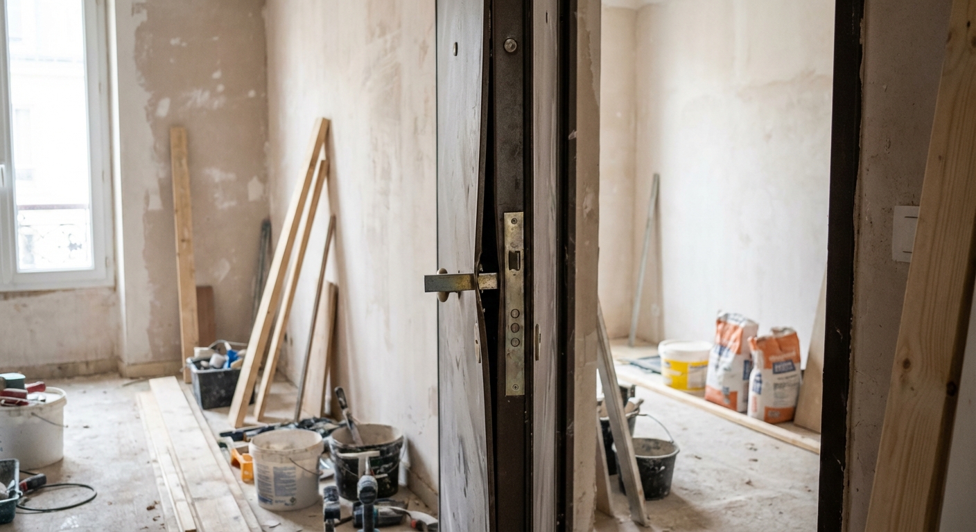 Porte blindée déformée ne fermant plus correctement