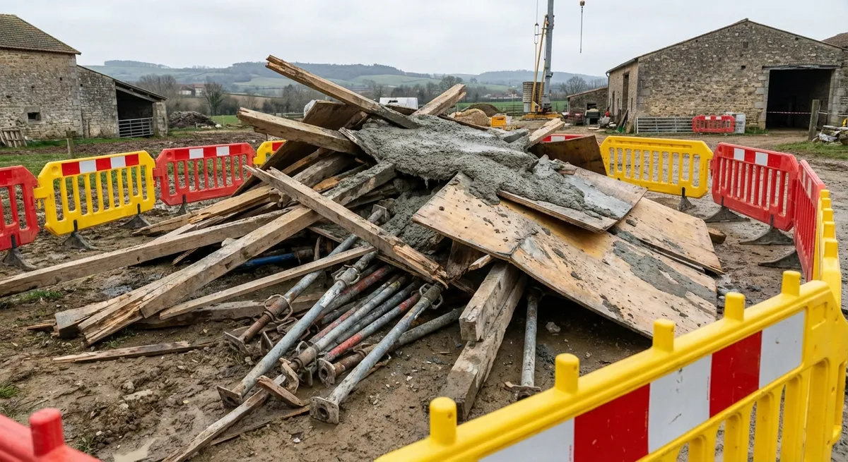 Effondrement de coffrage pendant coulage du béton