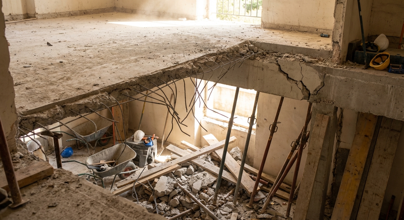 Effondrement de plancher par défaut de dimensionnement