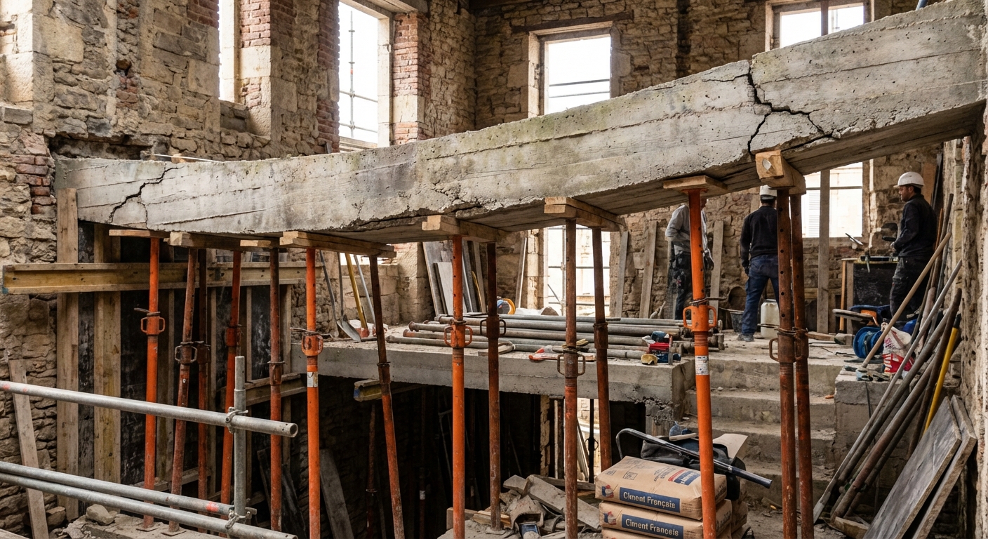 Fissures structurelles dues à une erreur de calcul architecturale