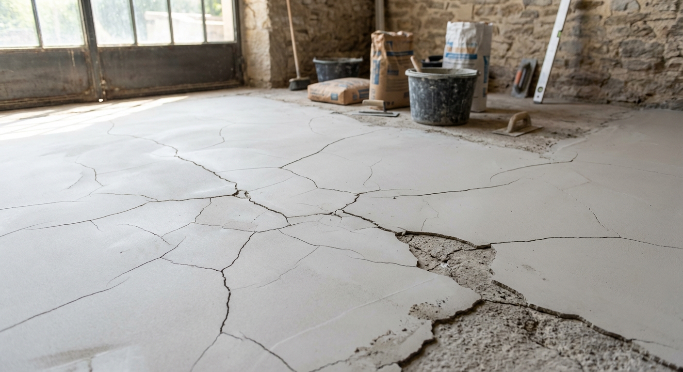 Fissuration de ragréage sous revêtement de sol