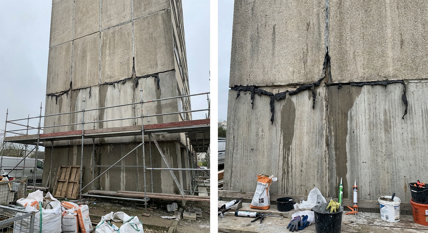 Infiltrations par joints de façade défectueux