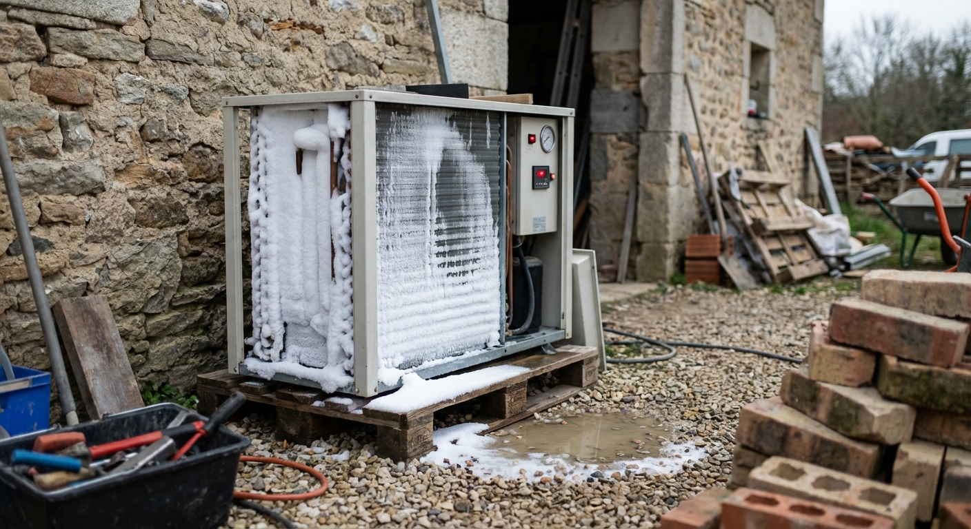 Défaillance de pompe à chaleur raccordée au plancher chauffant