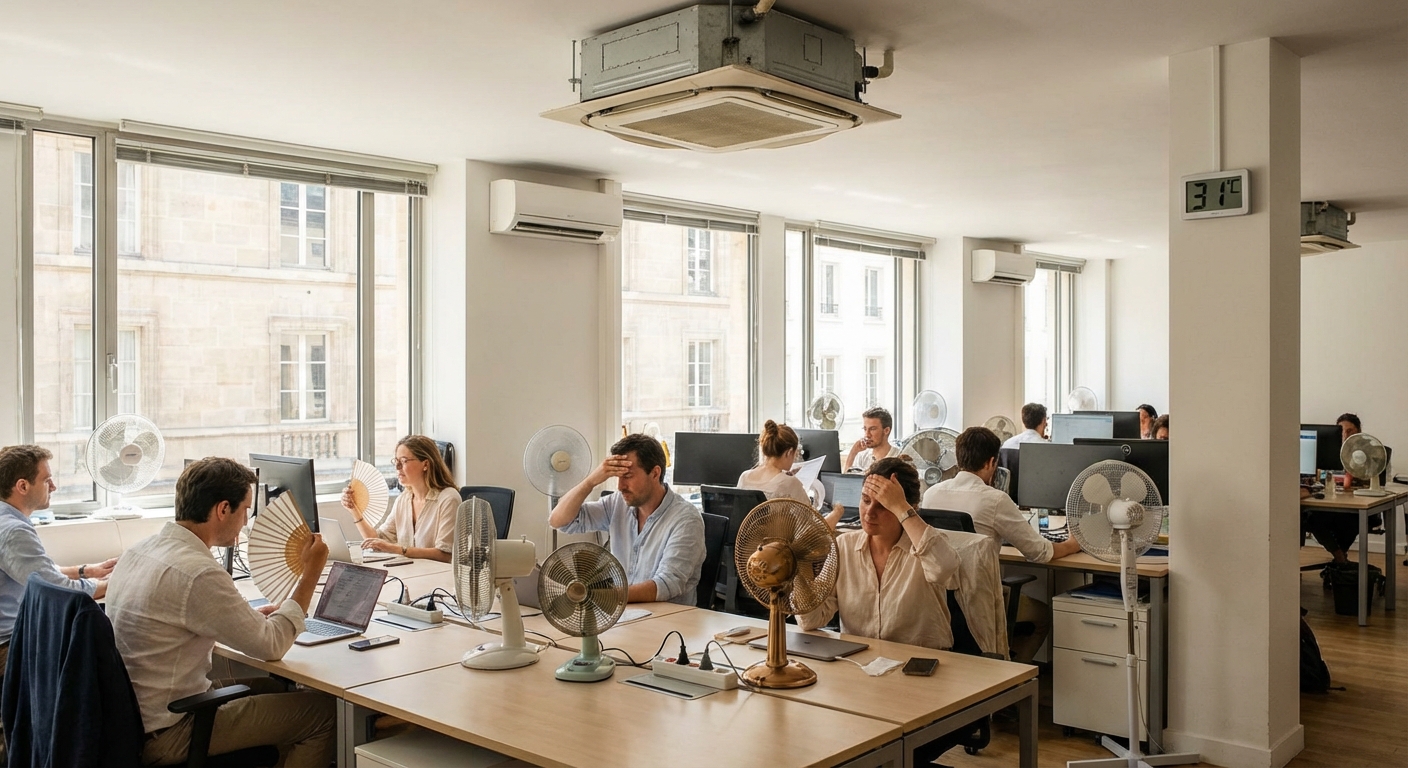 Bâtiment surchauffé par sous-dimensionnement de la climatisation