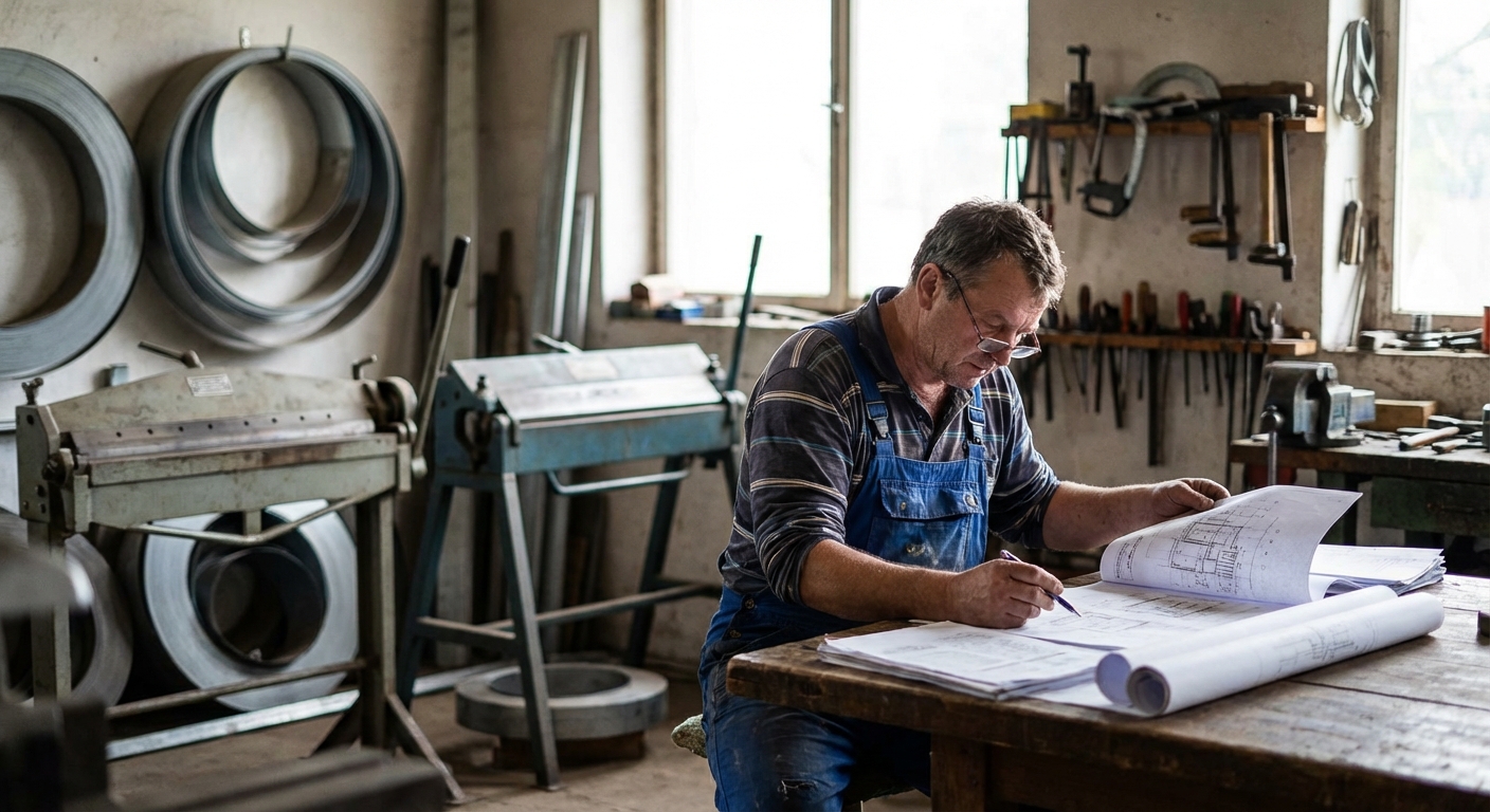 Zingueur consultant son attestation décennale sur un chantier